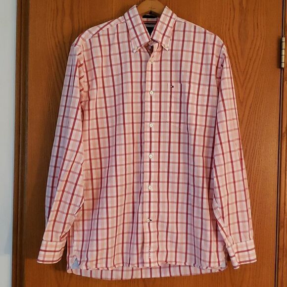 EUC Tommy Hilfiger Men's Button Down Dress Shirt  Sz S 14.5-15 - Picture 1 of 8